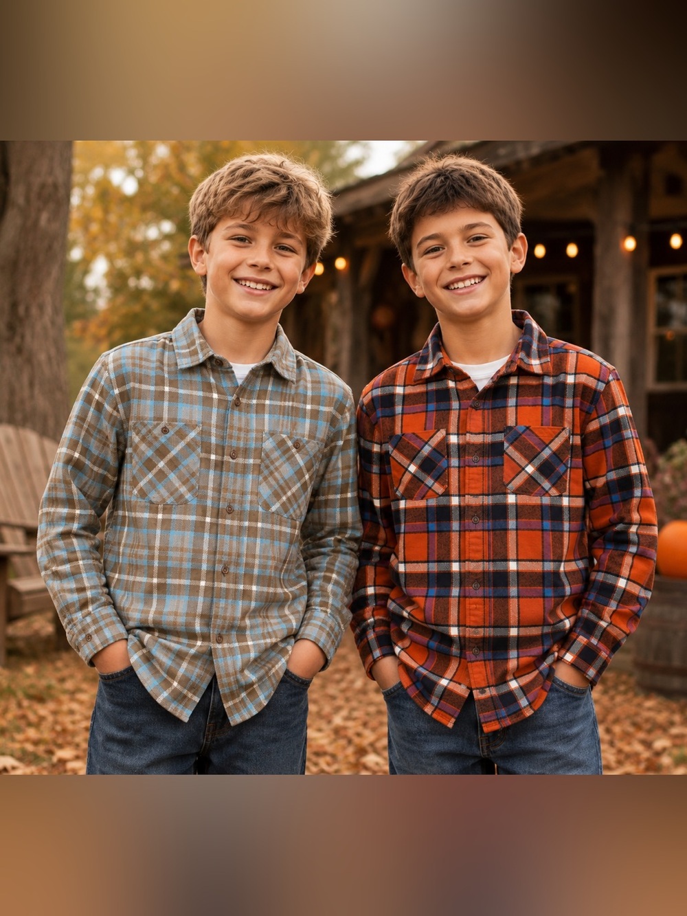 Sonoma Boys Flannel Shirt Bundle 2 Plaid Supersoft Cotton Back To School NWOT S